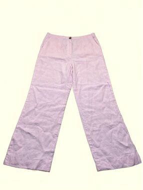 Boden Pink Linen Wide Leg Pants UK 16 / US 12L